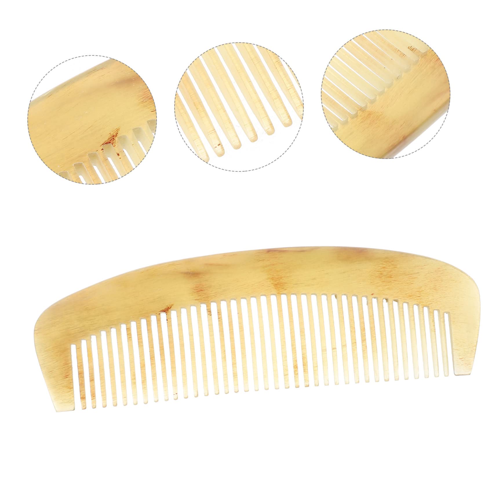 Didiseaon Peine de Cuerno Antiestático para Mujeres y Niñas Herramienta Pequeña Cuidado del Cabello Barba Peine para Masajear el Cabelludo y Desenredar el Cabello Rizado