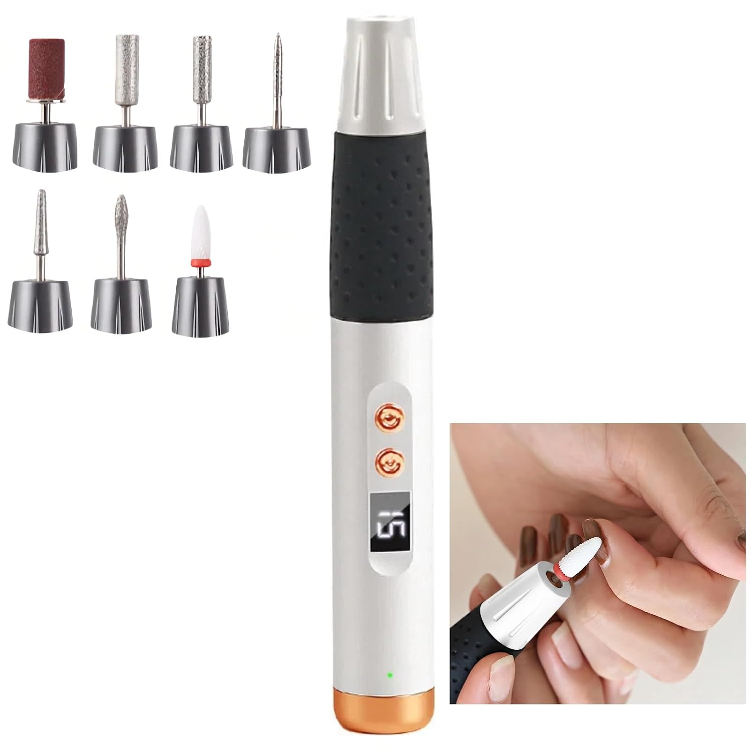 Cordless Electric Nail Drill - 15 Speed Portable Nail File