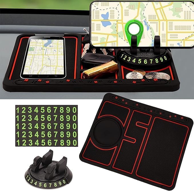 CAR Accessories Multifunction Anti-Slip CAR Dashboard MAT with 362 Degrees Rotating Mobile Phone Holder Mount Non Slip Sticky Rubber PAD for Smartphone, GPS (B0CM5XL436) Amazon Price History, Amazon Price Tracker