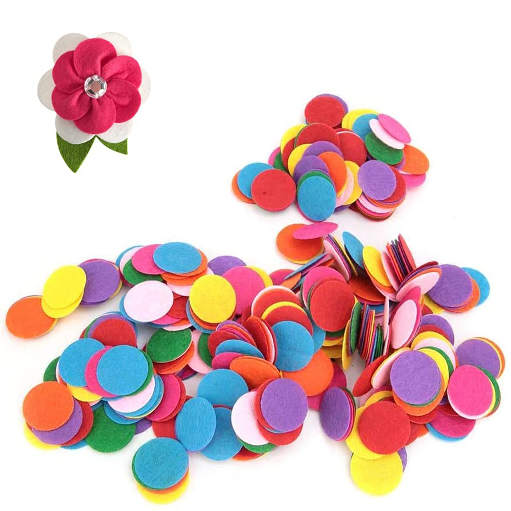 SUNNYCLUE – 300 Fiori In Feltro Assortiti, Forme E Colori Misti – Per Decorazioni Fai-Da-Te, Cucito, Borse, Cappelli