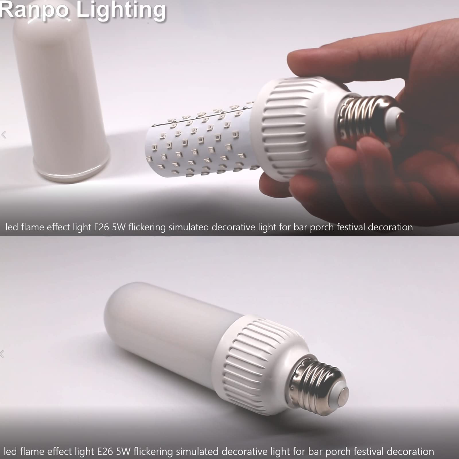 lampadine 5 pz. AC85-265V LED. Fiamma Effetto Fuoco E27 E26 B22 2835 SMD Lampadine 5W Creative Lights Flowing Emulation Emulation Atmosphere Lampada da Decorazione(E27,Giallo)