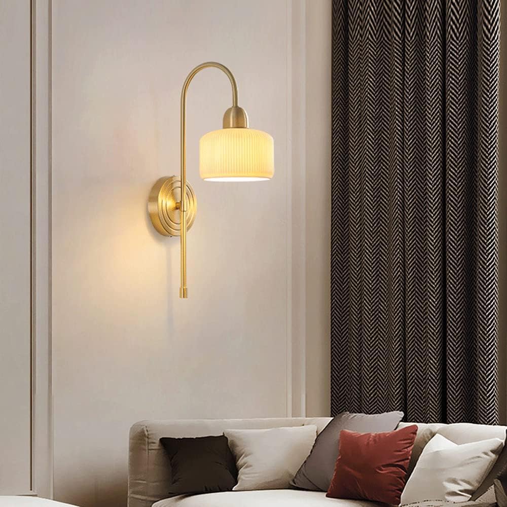 Wandleuchte aus Messing, moderner Stil aus der Mitte des Jahrhunderts, Wandleuchte mit langem Arm, Vintage, kompatibel mit Leuchten aus Keramik, ideal für die Küche.