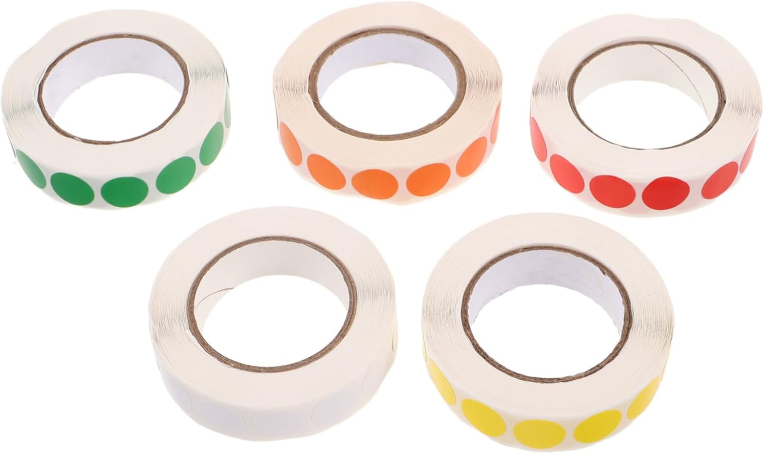NUOBESTY 5 Rolls Round Self Adhesive Labels of Dots for DIY Labeling Crafting Organizing for Files Samples and Inventory Management