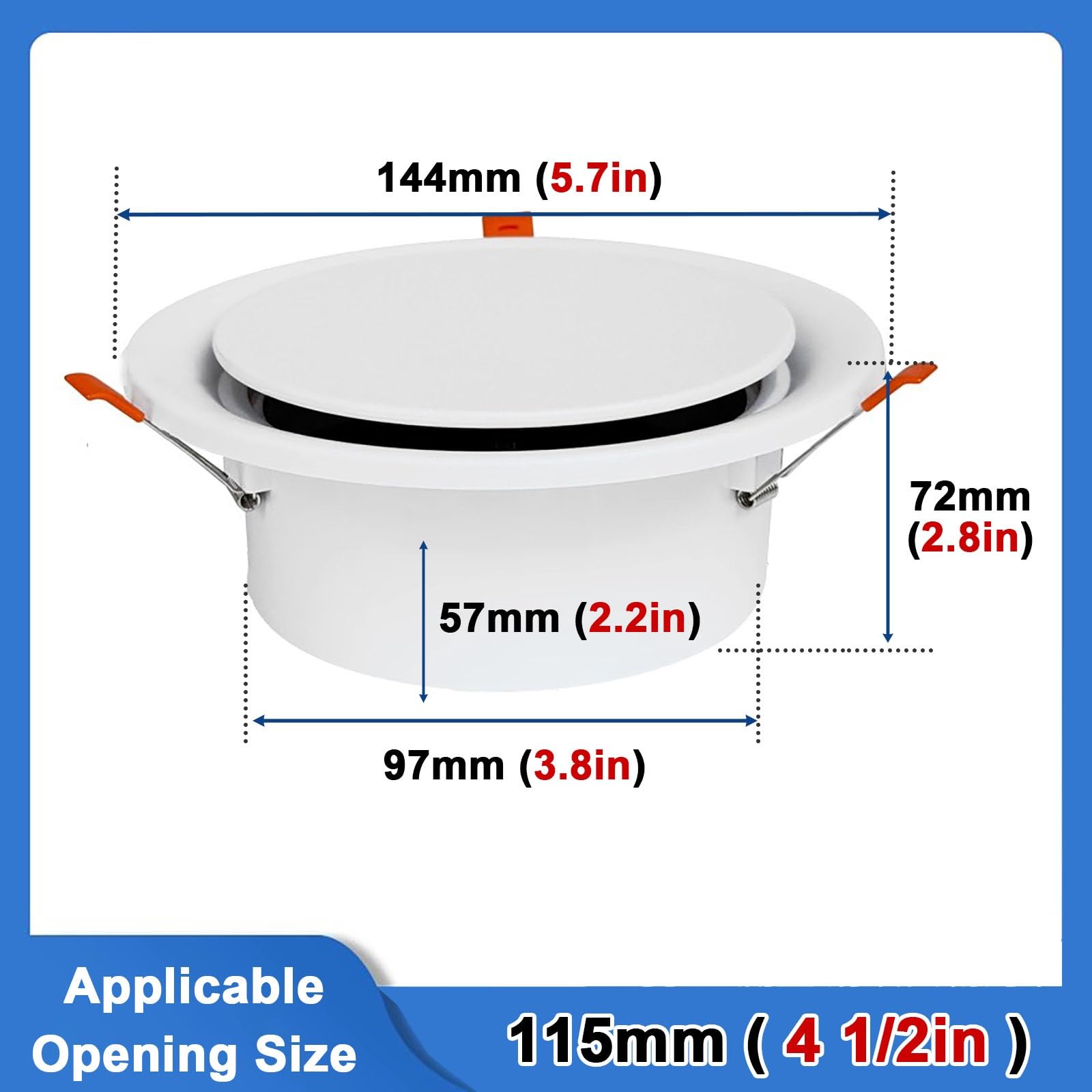 Piastra di Copertura del Soffitto Rotonda A Molla, Griglia di Ventilazione Rotonda/Pannello di Accesso, Coperchio di Ventilazione del System di Aria Fresca(2pack,115mm (4 1/2"))