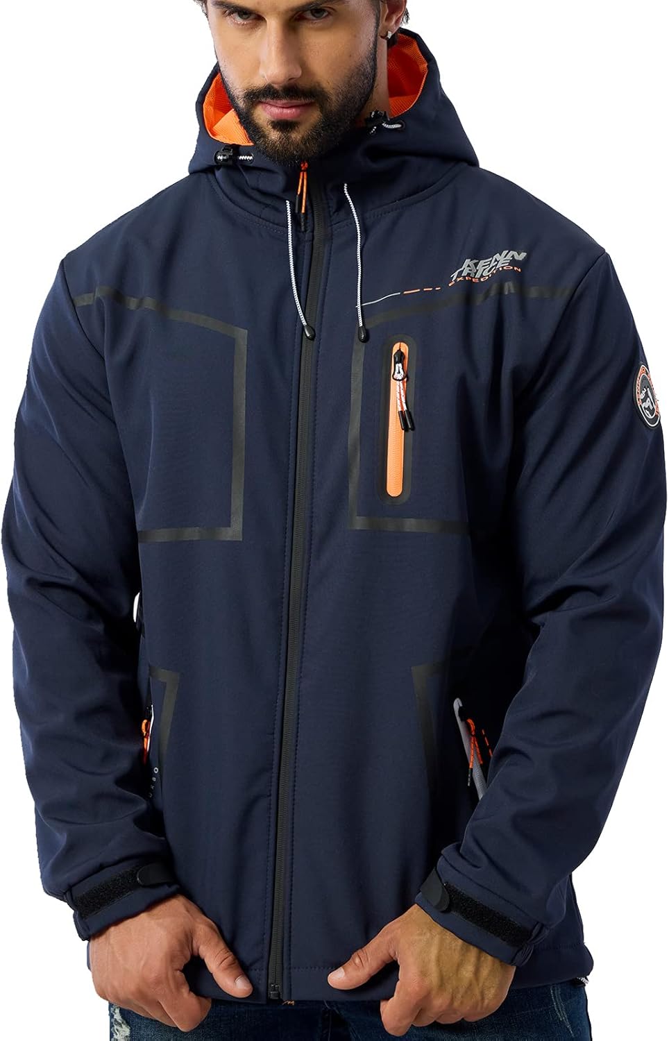 Miniatura 3 de UIUO-UIPEU Men's Softshell Jackets Fleece Lined Waterproof Windbreaker Hooded Jackets for Men Hiking Golf Jacket Fall Winter