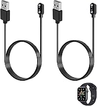 2 x Smart Watch Chargers, 2 Pins 2.8 mm Universal Charger for Watches, Magnetic USB Charging Cable, Secure Quick Charge Adapter for Smartwatch, Length 60 cm