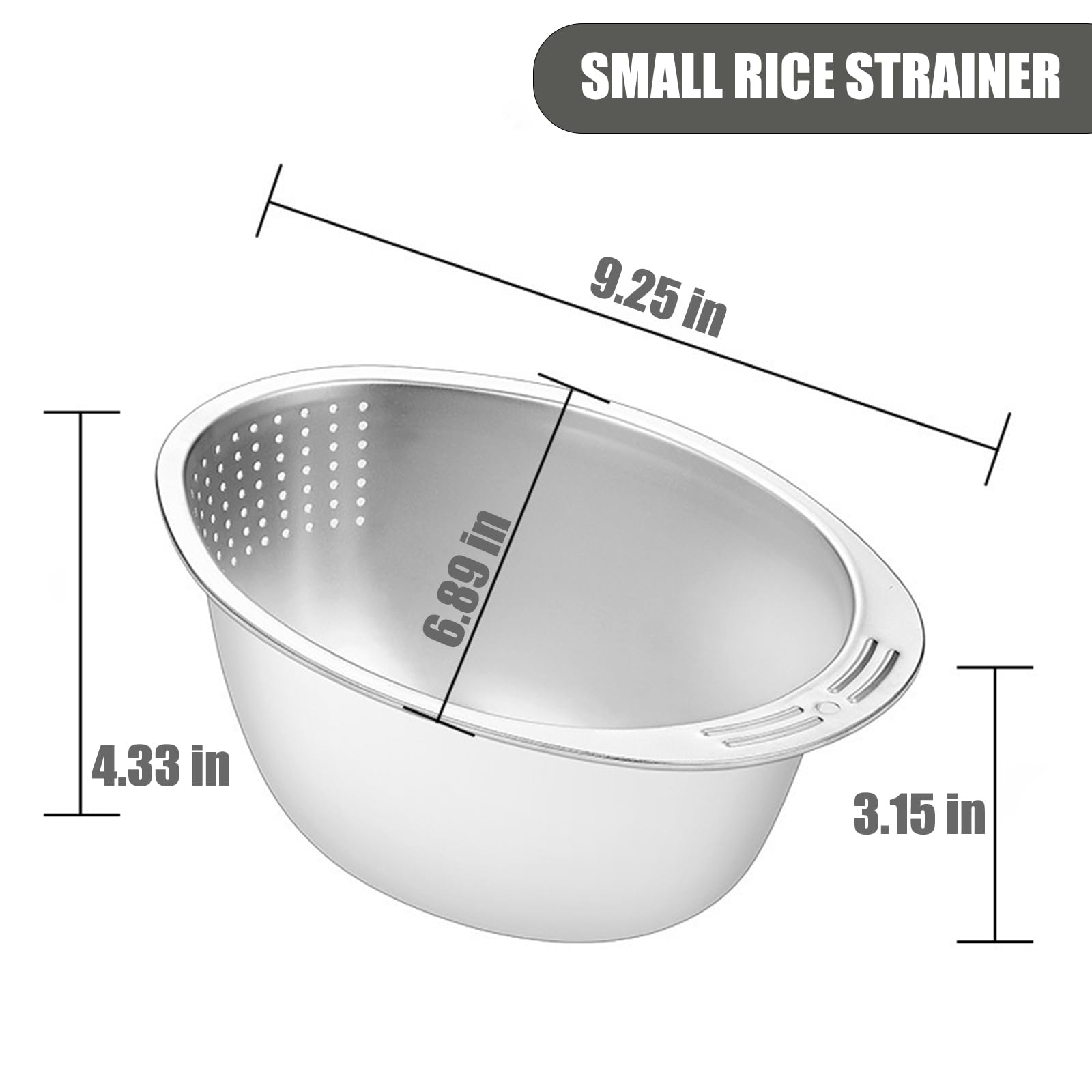RJSQAQE Scolapasta per riso, fagioli di riso, piselli, cestello filtrante, scolapasta portatile da cucina con manico per la pulizia di frutta e verdura