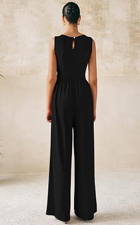 PRETTYGARDEN Jumpsuits for Women Dressy Casual Romper Vacation Outfits 2026 | Crewneck, Wide Leg Jumpsuits, Cute Jumpers, Business Casual, Date Night, Summer One Piece Teacher Outfits