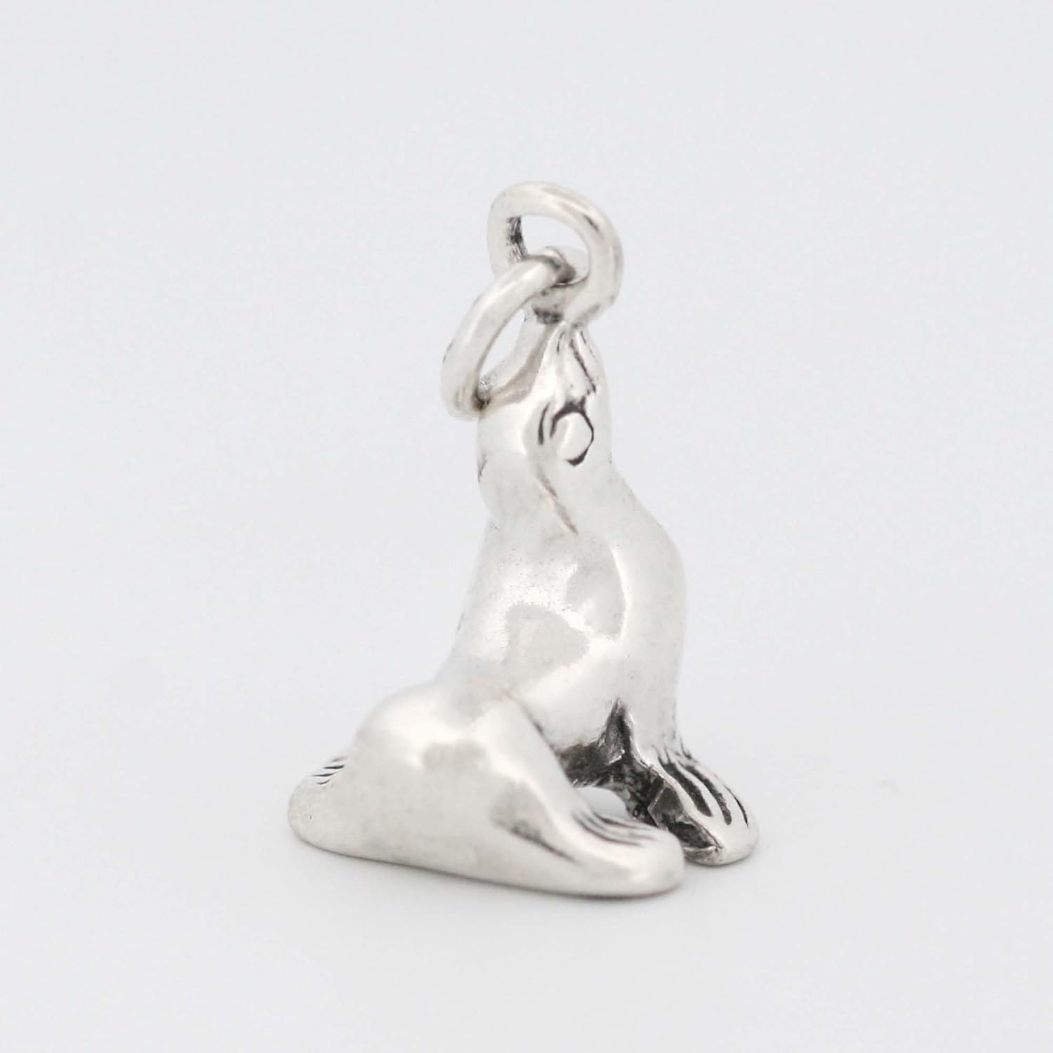 Seal Sea Lion 3D 925 Solid Sterling Silver Charm Pendant Bracelet Jewelry Making Supply