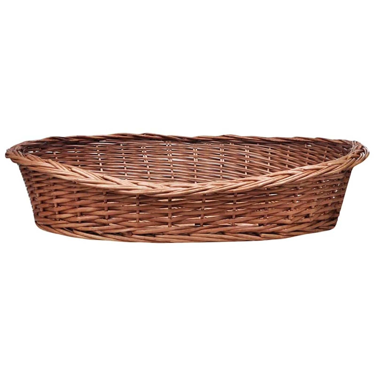Festnight Weide Hundekorb/Tierbett Katzenbett Hundebett Weidenkorb Katzenkorb Naturfarbe 90x64x20cm
