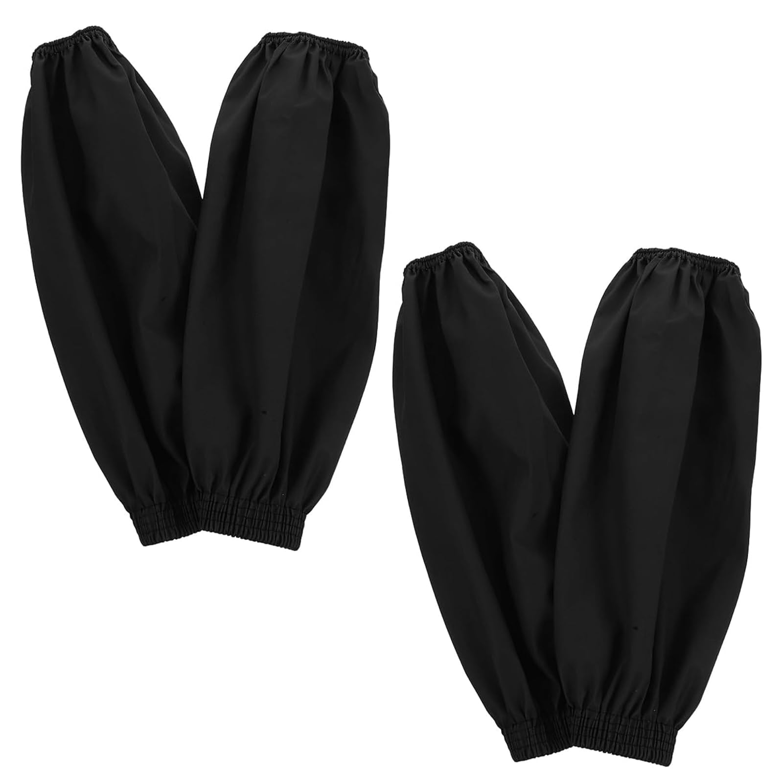 KBSICWO 2 Pairs Waterproof Arm Sleeves Covers, PU Oilproof Arm Sleeves Reusable, Forearm Protector for Showering Cooking Cleaning Fish Dish Washing Gardening (Black)
