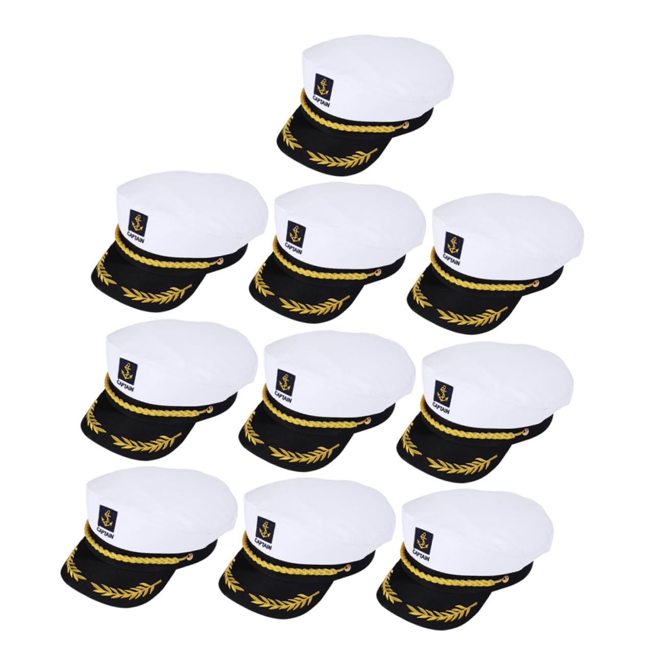 BESTYASH 20 Cappelli da Capitano Bianco, Accessorio da Cosplay in Cotone e Plastica, Confortevole al Tatto, per Feste in Maschera e Gioco di Ruolo