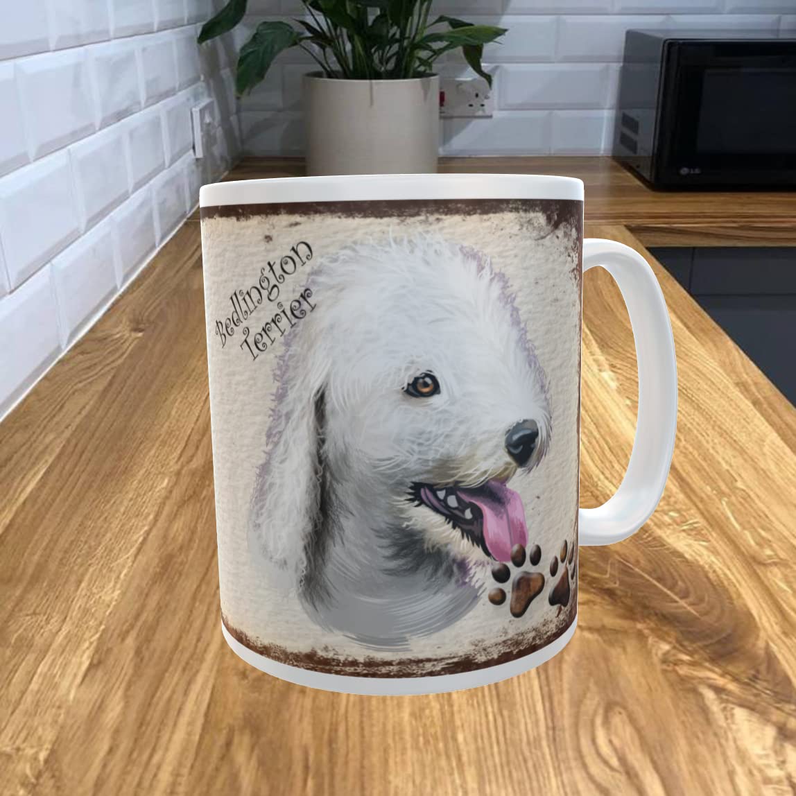 Shawprint Limited White Bedlington Terrier 11Oz Coffee Mug My Dog's Rules Theme 438Drmug