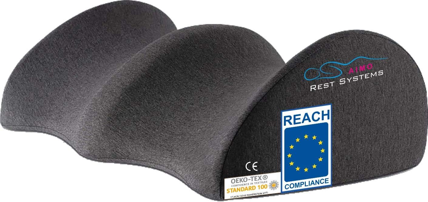 Aimo cojin piernas KP004 Ideal para elevacion de piernas con Problemas de circulación o piernas cansadas, certificados CE y Reach , desenfundable, Lavable, Funda de Algodon Natural en Color Negro.