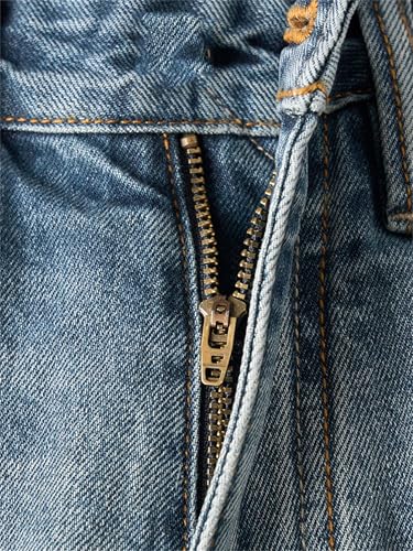 Men's Cotton High Waist Fabric Washed Vintage Jeans Casual Baggy Wide Leg Jeans with Pockets4