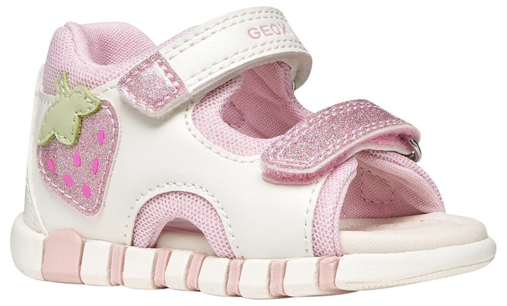 Geox Baby Girl B Sandal Iupidoo Gir, White/Pink, 20 EU