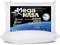 Nap Travesseiro Nasa Alto Mega Viscoelástico Altura 14cm Visco D40 Premium Capa 100% algodão para fronhas 50x70cm - Branco