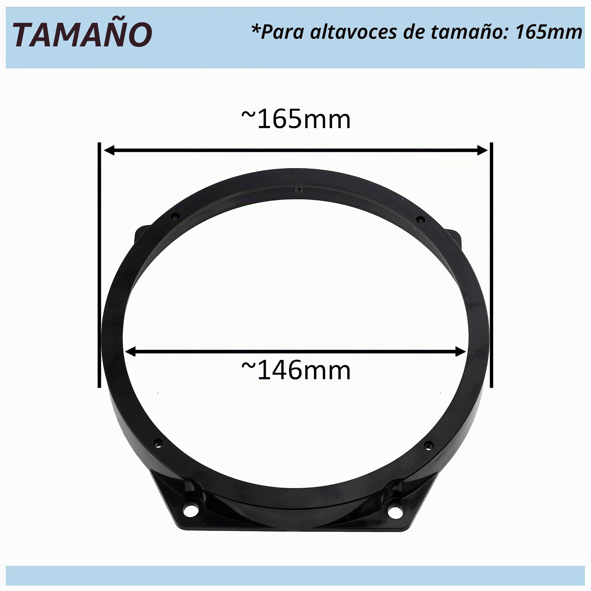 AERZETIX - C40675 - Juego de 2 Adaptadores/soportes para altavoces de coche Ø165mm - lado de montaje: puertas delanteras - compatible con BMW Mini Cabrio (R52) Mini Cooper (R53) Mini One (R50)