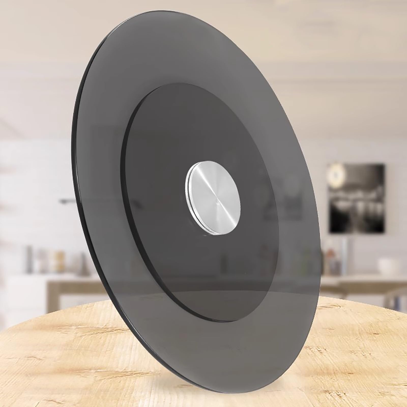 Plateau rotatif de cuisine Lazy Susan en verre épais pour table salle à manger