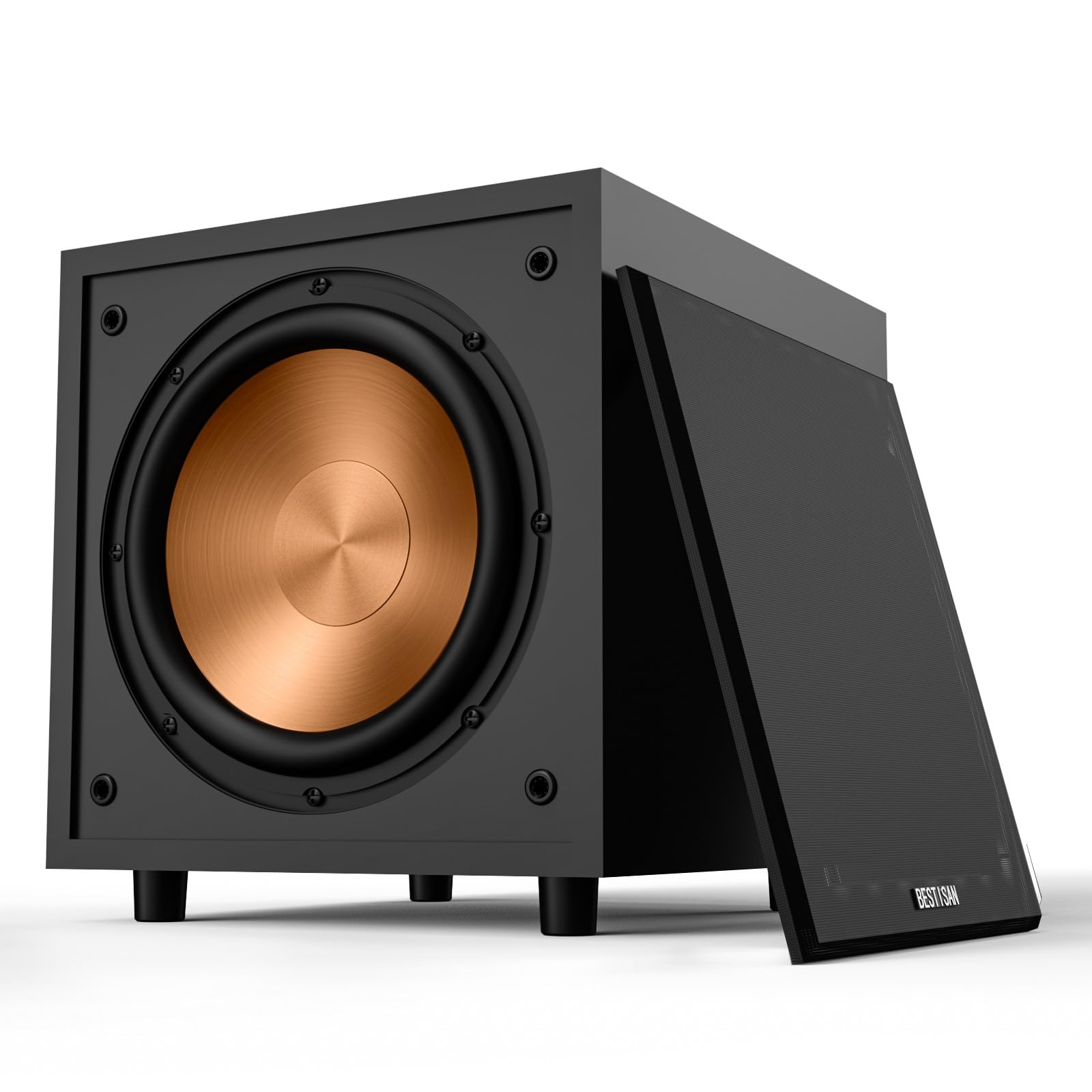 BESTISAN 8" Powered Subwoofer 120W Peak, Class-D DSP, 35Hz Deep Bass