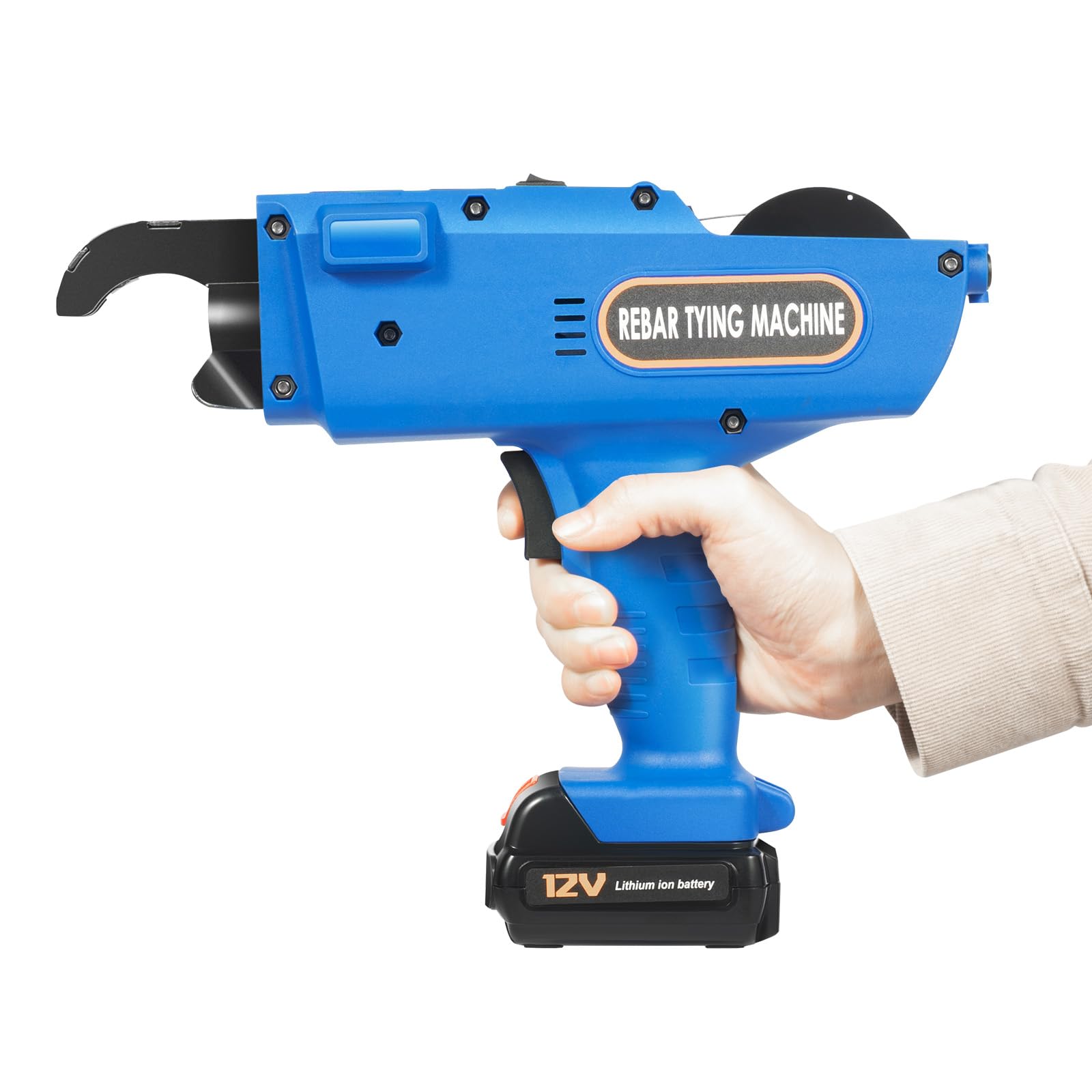 Encuadernadora de acero totalmente automática, encuadernadora eléctrica, encuadernadora de acero manual, 8 – 34 mm, con 2 baterías, rápida y fiable, adecuada para barras de acero