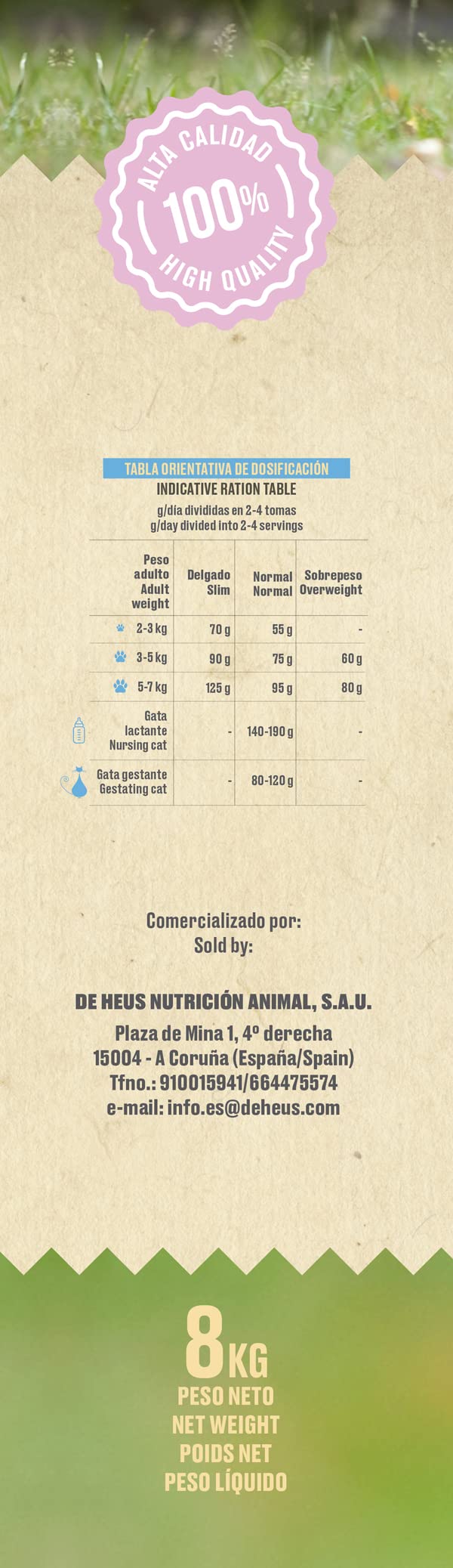 CANUN Pienso para Gatos Adultos con Salmón Sin Cereales Alimento seco para Gatos 8 kg Fresh Cat Salmon