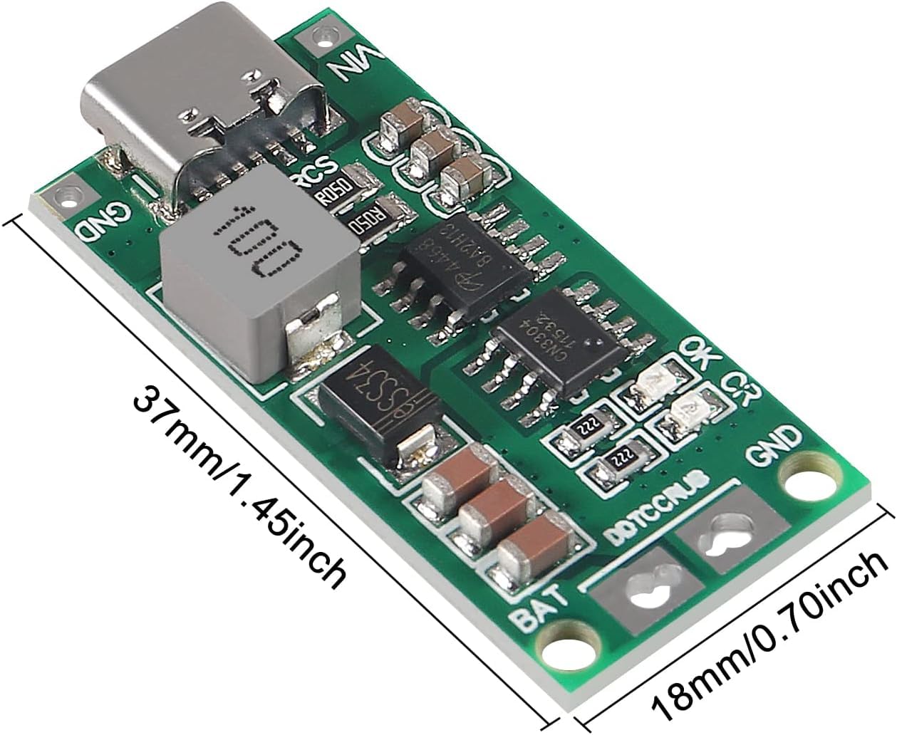 USB-C to 12.6V 3S 4A Step-Up Boost Converter Lithium Battery Charging Module Type-C Input for 18650 Li-Ion LiPo Battery Pack Overvoltage Protection Compact Power Supply Board - Image 4 thumbnail