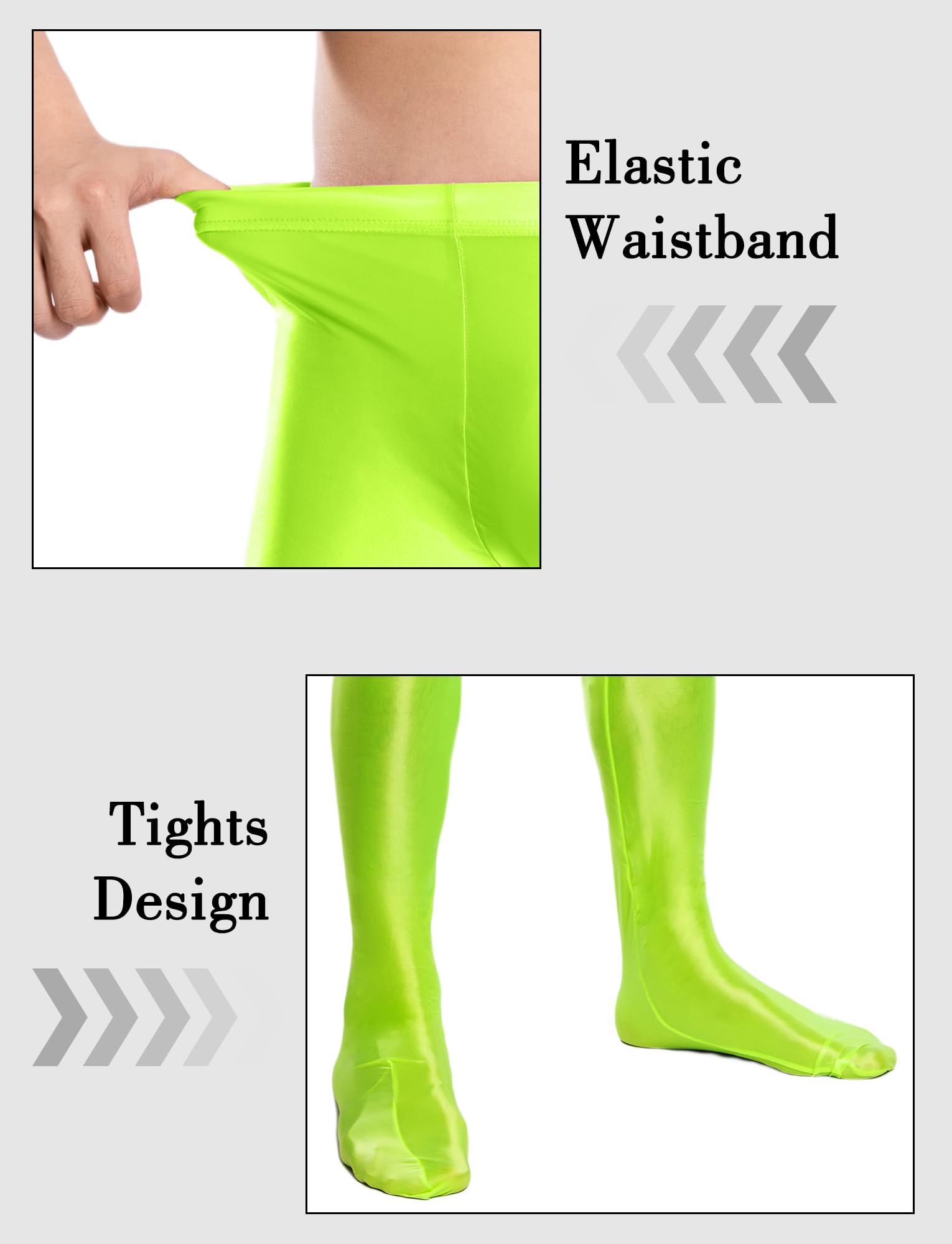 AIEOE Hommes Leggings Huileux Brillant Collant Élastique Corsaire Pantalon Taille Haute Pantalon de Sport Nylon Glossy Jumpsuit Panty de Compression M-XXL