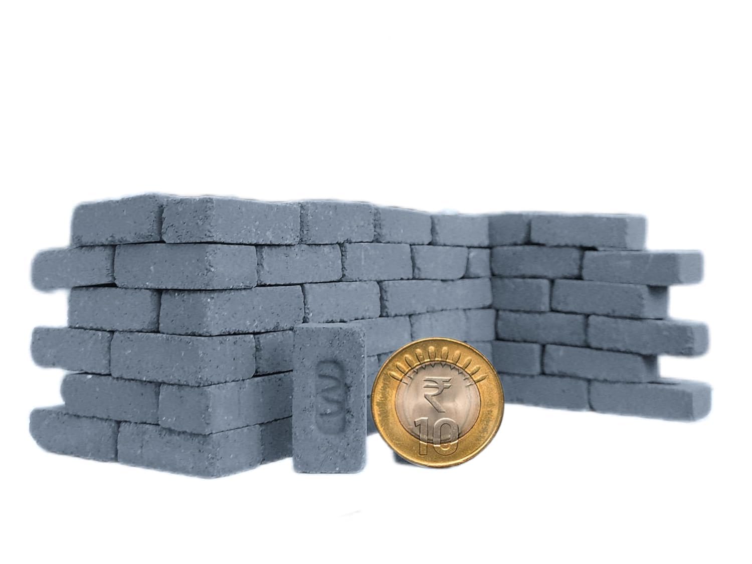 Pack of 100 pcs Gray Mini Bricks of Size 30×15×10MM Made by Cement for Civil Engineering Miniature Realistic Models, Projects, Creative constructions and More.