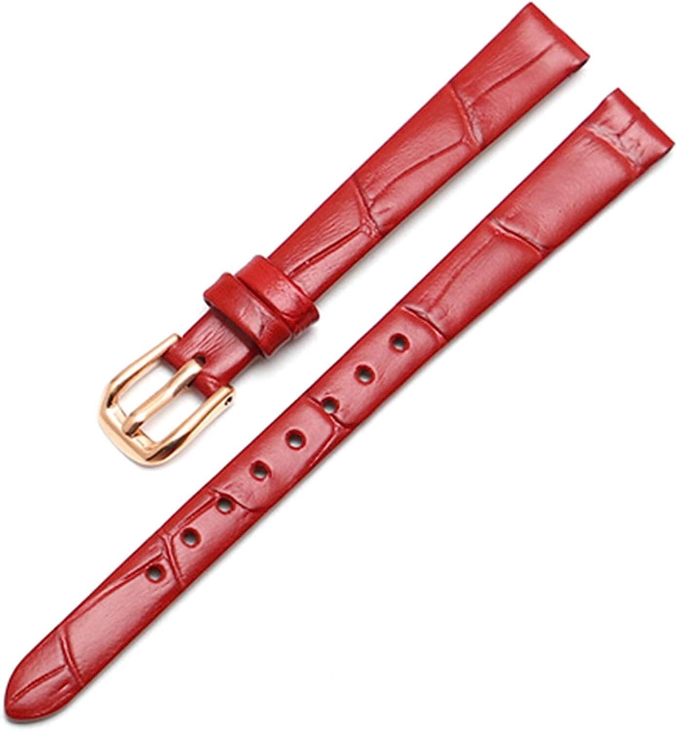 Bracelet de rechange en cuir rouge pour montre fine de femme