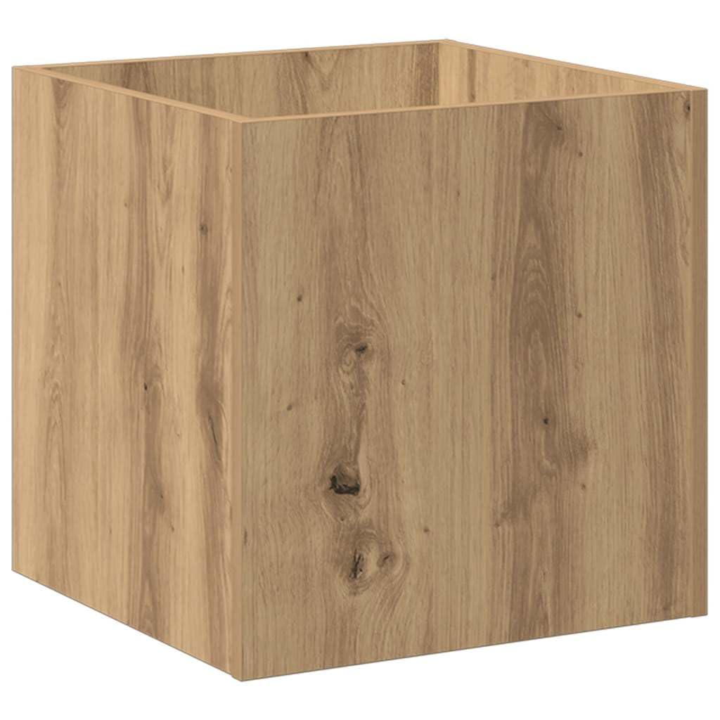 vidaXL Jardinera de Madera contrachapada Roble Artesanal 40x40x40 cm, Jardinera cajón, Jardinera Cuadrada, Maceta, Jardinera Cubo, macetero
