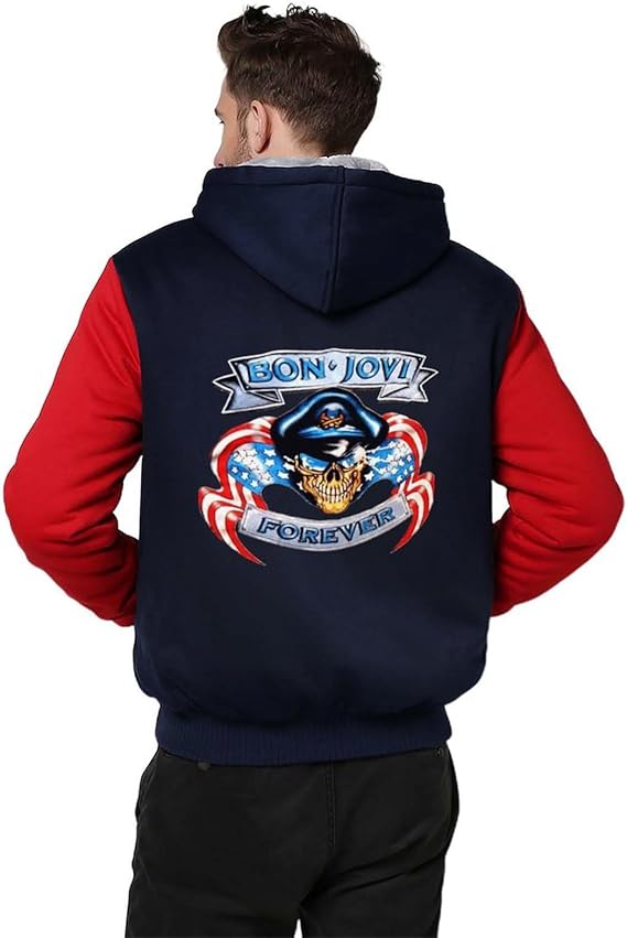 Amazon.co.jp: [teakea] ジップアップパーカー メンズ Bon Jovi