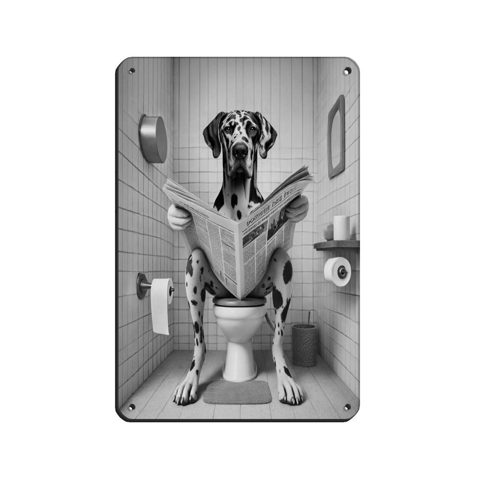 Lxwnze 20L X 30W Cm Harlequin Great Dane,Bathroom Art Poster Tin Sign Vintage Metal Pub Club Cafe Bar Home Wall Art Decoration Poster Retro 8X12inch(20X30cm)