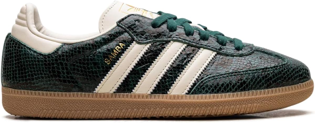 adidas Samba OG - Zapatillas para mujer (piel de serpiente verde colegial, 9,5)