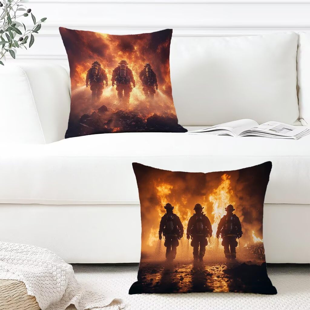 Kissenbezug 65x65cm 2er Set Rot Wasserfestem Dekokissen Flamme Weich Sofakissen Velvet Quadrat Kissenhüllen Beidseitiger Druck für Sofa Couch Garten Outdoor Terrasse Heimdekoration Geschenke 6-4859C