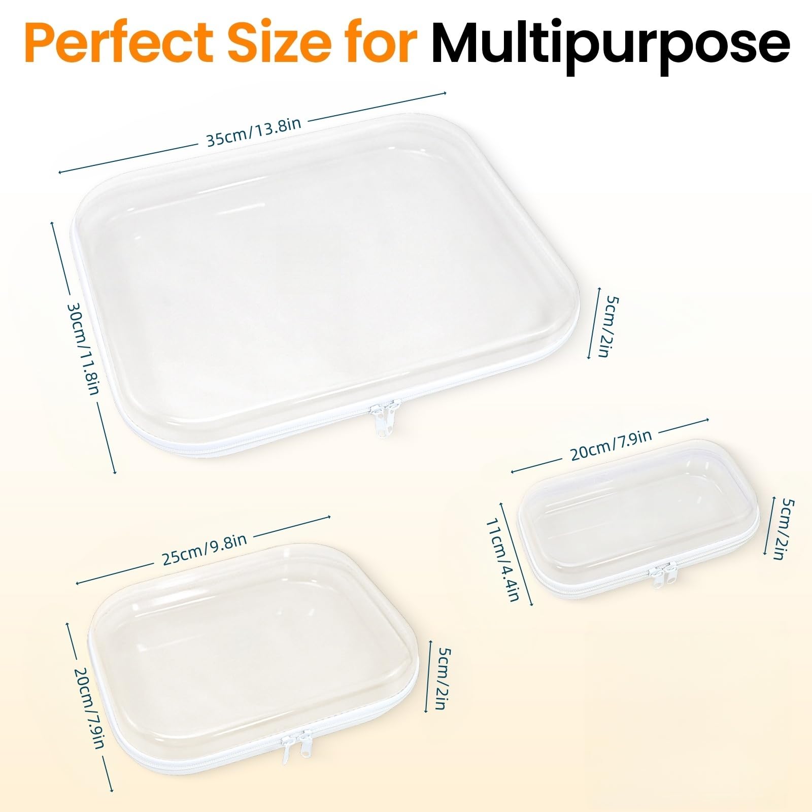 Custodia in plastica rigida trasparente con cerniera, astuccio professionale in plastica trasparente con cerniera, astuccio per articoli da toeletta, organizer da viaggio, borsa per cosmetici