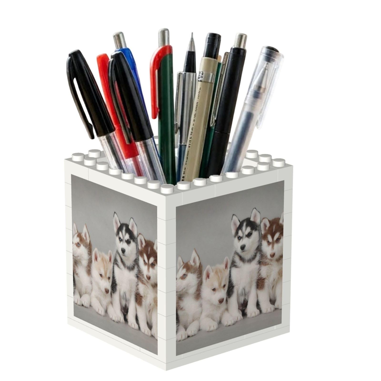Poadnly Husky Huskie Dogs, Pen Pot Pencil Holder for Office Home School, Compact Desk Organiser for Office Stationery