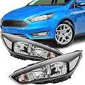 REINKO 2x Scheinwerfer links + rechts LED DRL für Ford Focus III MK3 Facelift Schwarz Hauptscheinwerfer