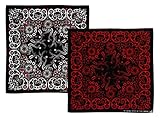 Bandana aus 100% Baumwolle 2 Stück Schwarz Weiß Rot Muster Kopftuch Bandana Halstuch
