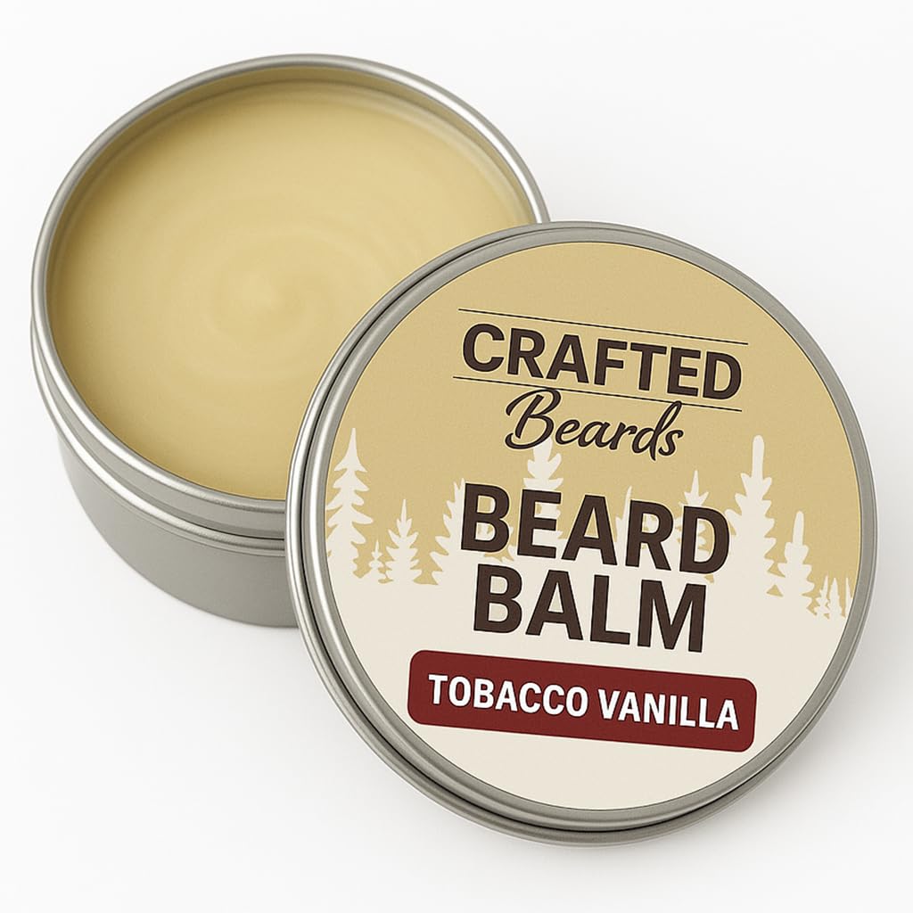 Beard Balm - Tobacco Vanilla Scent - 2oz Tin - Beard Wax - Light Hold - (TV)