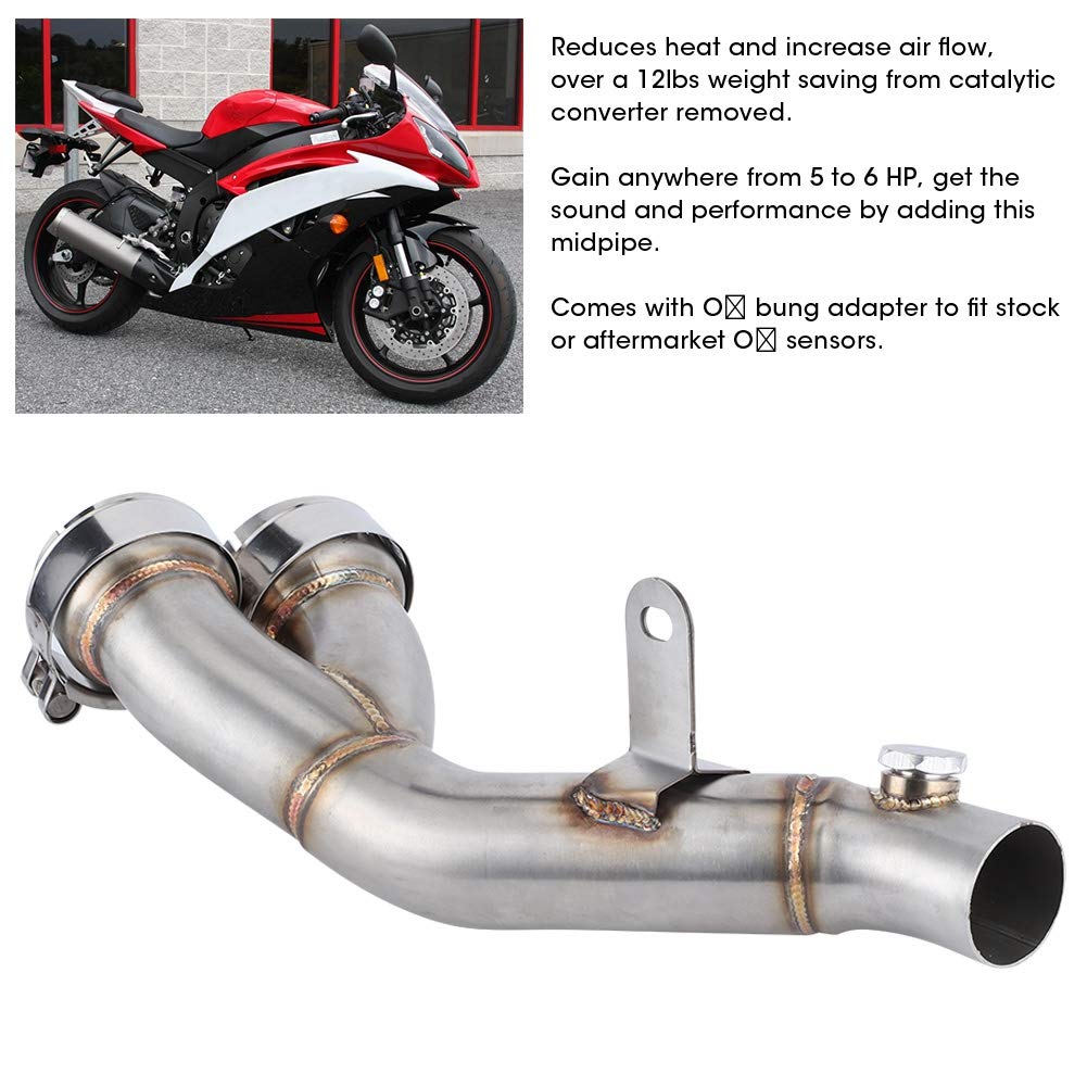 Amazon | XTevu 排気ミッドパイプ, オートバイ用中間パイプ 触媒
