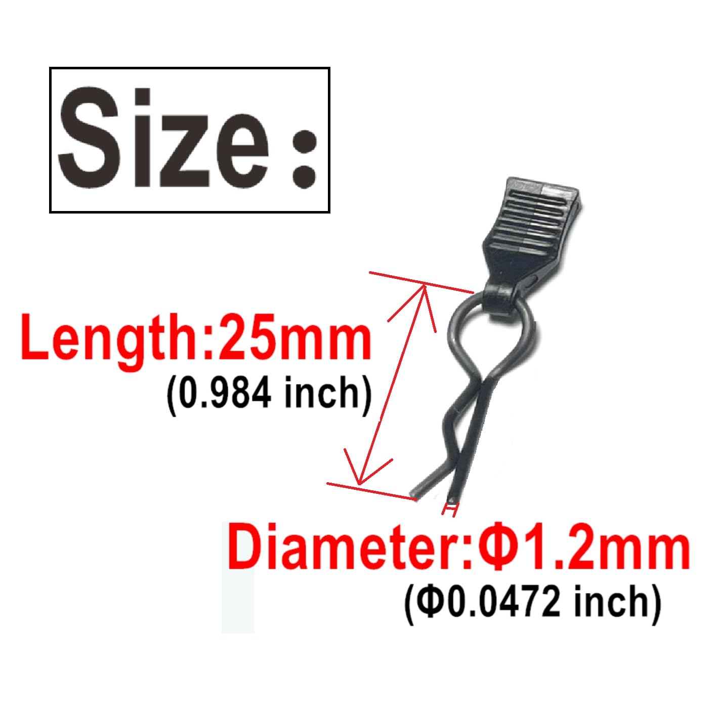 60PCS ZQToday Universal RC Body Clips with Pull Tabs for All 1/8 1/10 1/12 Scale Traxxas Redcat Axial Arrma HSP HPI Himoto Tamiya RC Car Body Clips(1.2mm Rod Black Clips and Tabs)