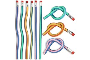 5Pcs Colorful Stripe Flexible Pencils With Bendable Wooden Lead