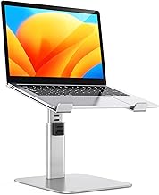 Babacom Supporto PC Portatile, Laptop Stand Ergonomico in Alluminio, Ventilato Porta PC con 8 Tipi di Angoli Regolabili, Compatibile con Computer/MacBook/Air/PRO/Microsoft Surface, 10"-16" (Argento)