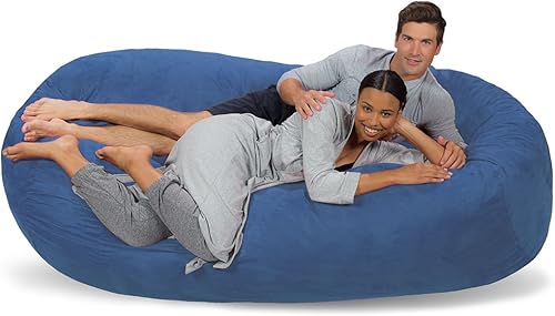 Miniatura 159 de Comfy Sacks - Puf de espuma viscoelástica de 7.5 pies, tumbona de piel sintética color negro Piel sintética, color negro,Piel sintética de color