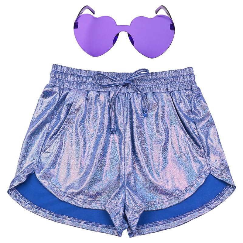 Perfashion Women's Metallic Shorts Summer Sparkly Hot Outfit Shiny Short Pants