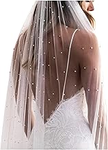 1 Tier Pearl Wedding Bridal Veil With Metal Comb F55