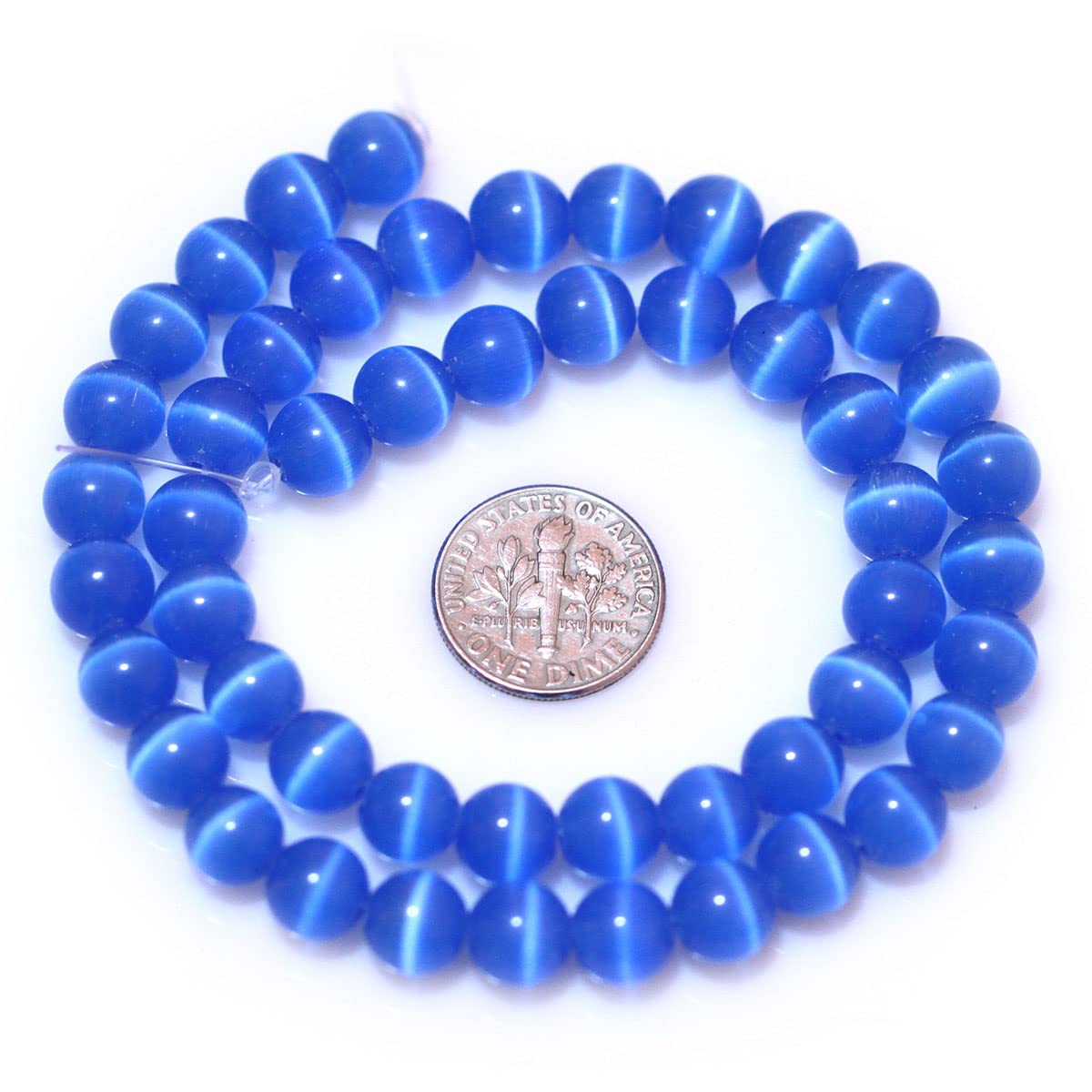 Blaue Achat-Naturstein-Perlen (8 Mm) – Poliert, 38,1 Cm Strang, Für Schmuckherstellung, DIY & Bastelprojekte