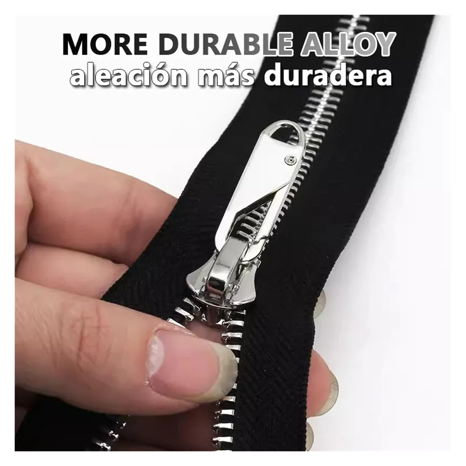 BUUV Kit de reparación de cremallera de repuesto para equipaje, mochila, ropa, pantalones, cartera (gris, 2 piezas)