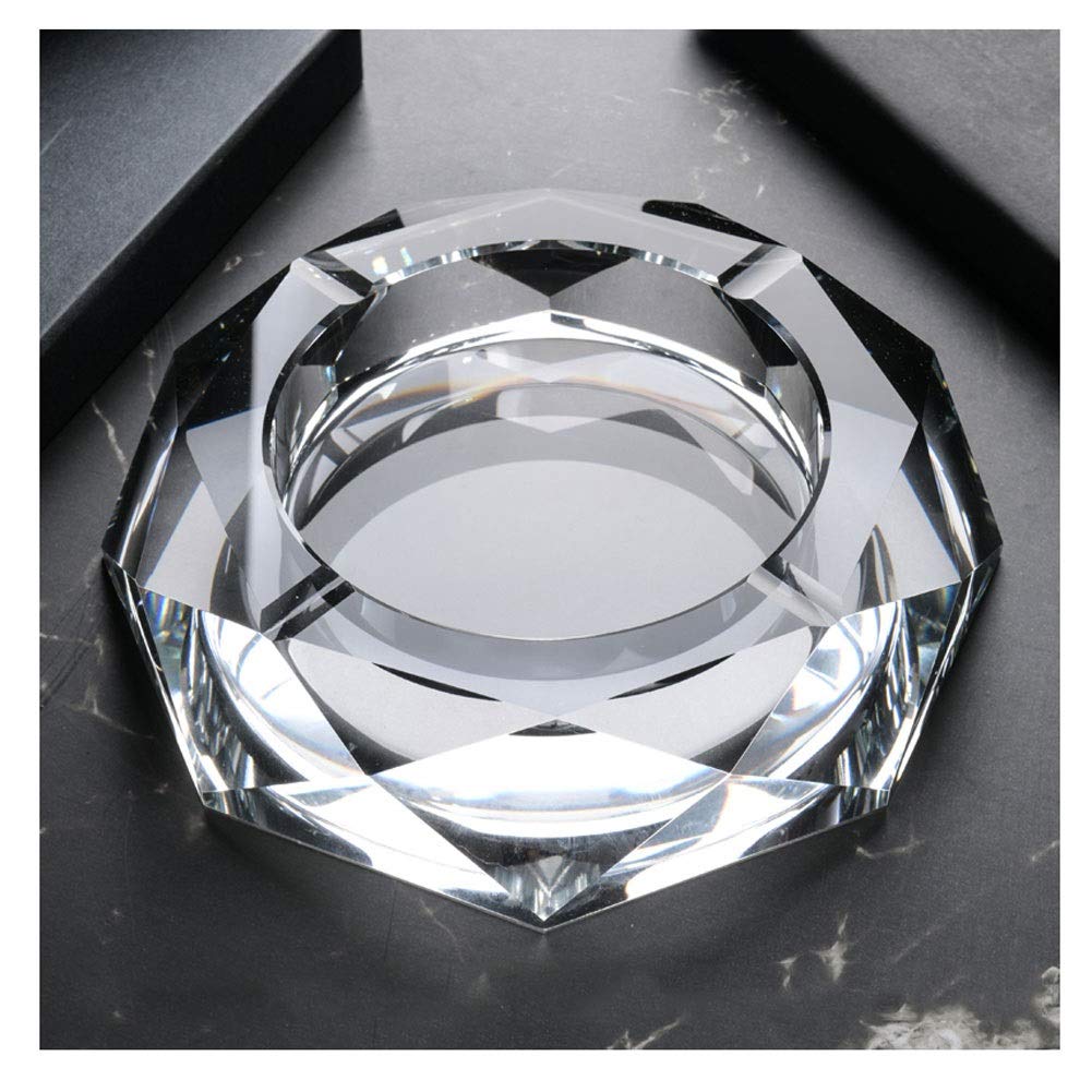 Posacenere per sigari in cristallo, design ottagonale resistente, accessorio creativo per fumare sigarette, elegante e funzionale, per uso domestico o ufficio